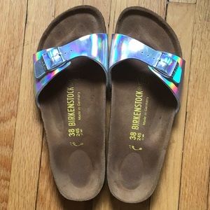 Birkenstock Madrid Sandals in metallic silver